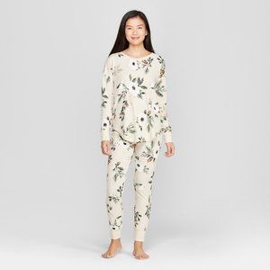 Gilligan & O'Malley Floral Print Thermal Pajamas